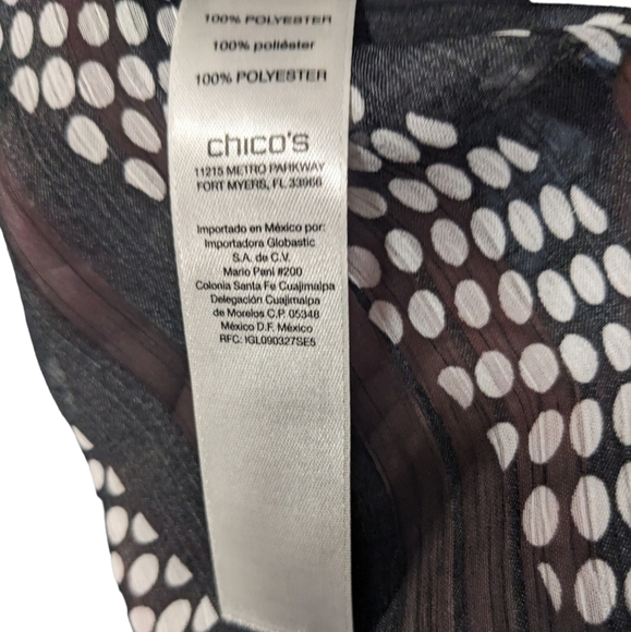 Chico's tunic, high low layered Boho front 3/4 sleeve chiffon pull over size med - Picture 7 of 9